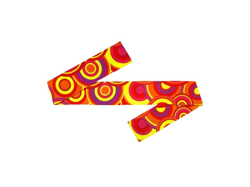 70S Groovy Stirnband, Orange Bubbles