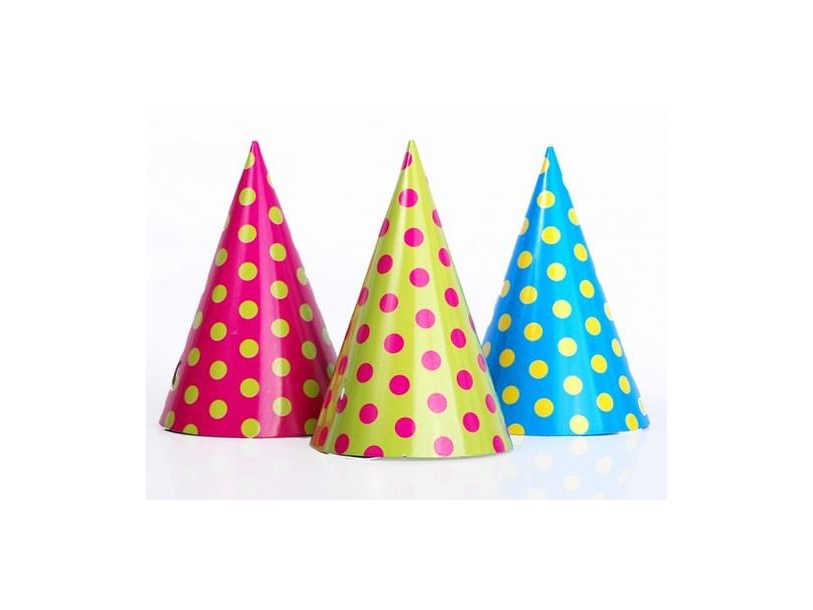 Partyhatte Med Prikker, 6 Stk