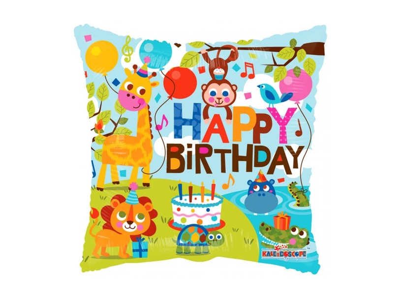 Folieballon Happy Birthday, Jungle