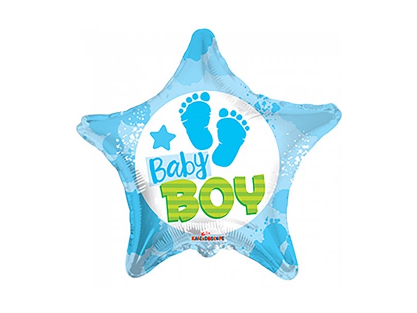 Folienballon Baby Boy Stern, 46 Cm