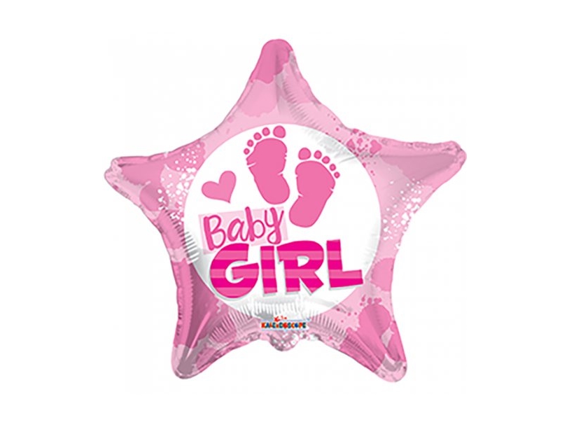 Folieballon Baby Girl Stjerne, 46 Cm