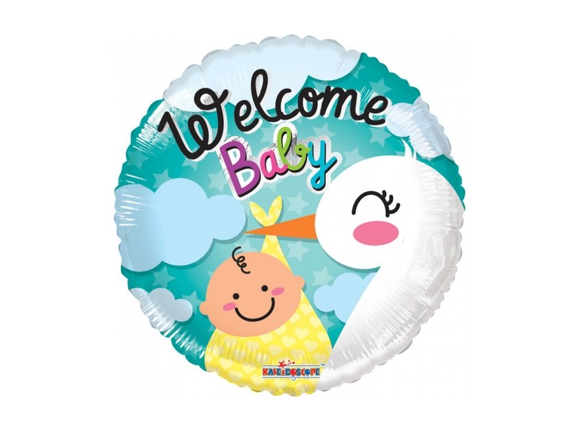 Folieballon Stork Med Baby