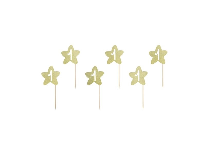 Cupcake-Dekoration '1' Stern Gold