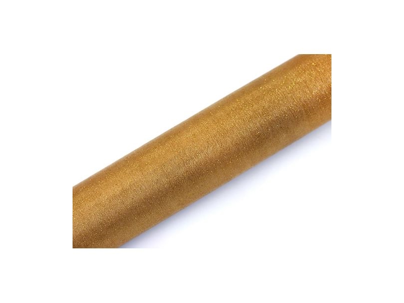 Guld Organza Med Glimmer