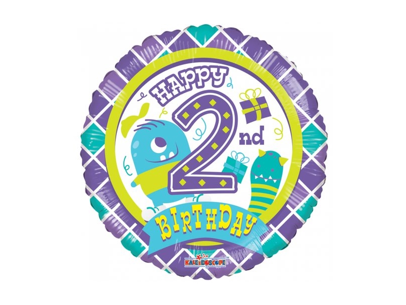 Folienballon Happy Birthday 2 Jahre, Junge