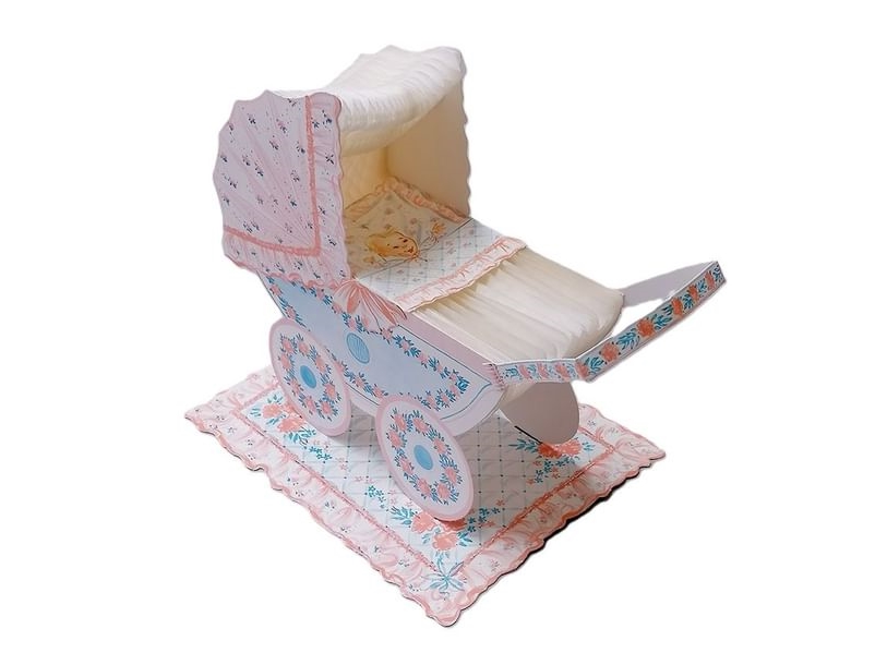Kinderwagen Mit Papiergeflecht, Rosa