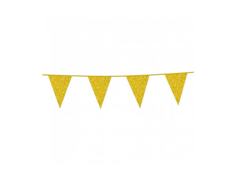 Goldene Wimpelgirlande Mit Glitter
