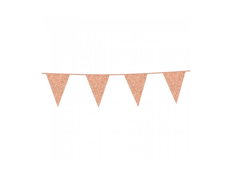 Rose Gold Vimpelguirlande Med Glimmer