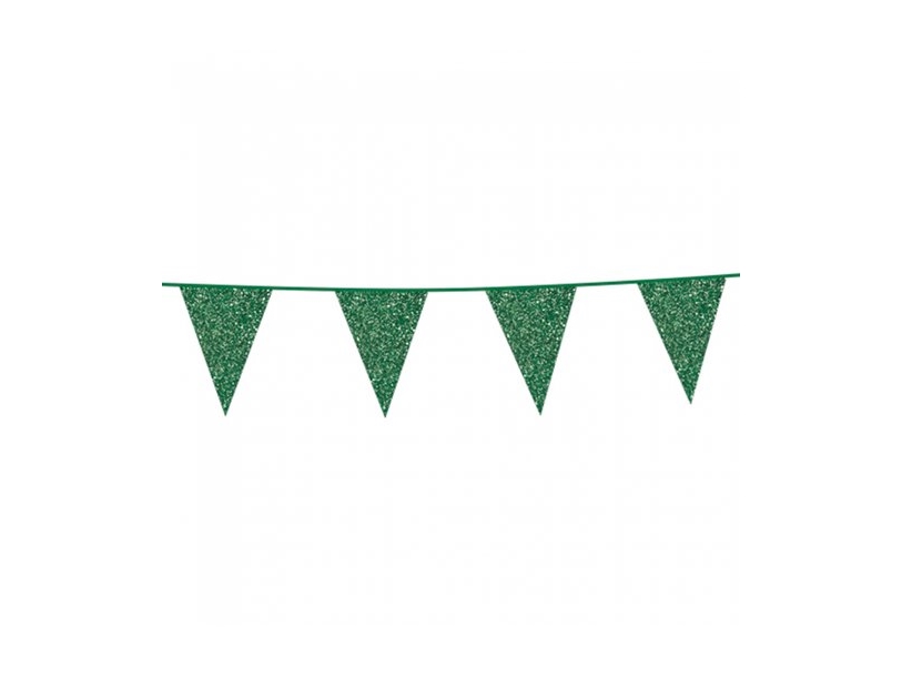 Grüne Wimpelgirlande Mit Glitter