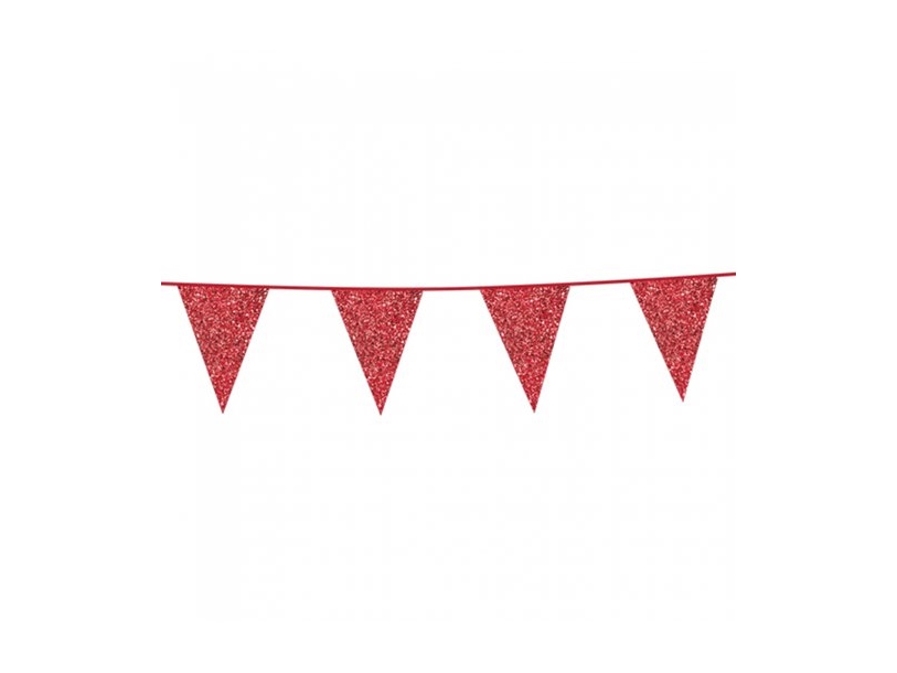 Rote Wimpelgirlande Mit Glitter