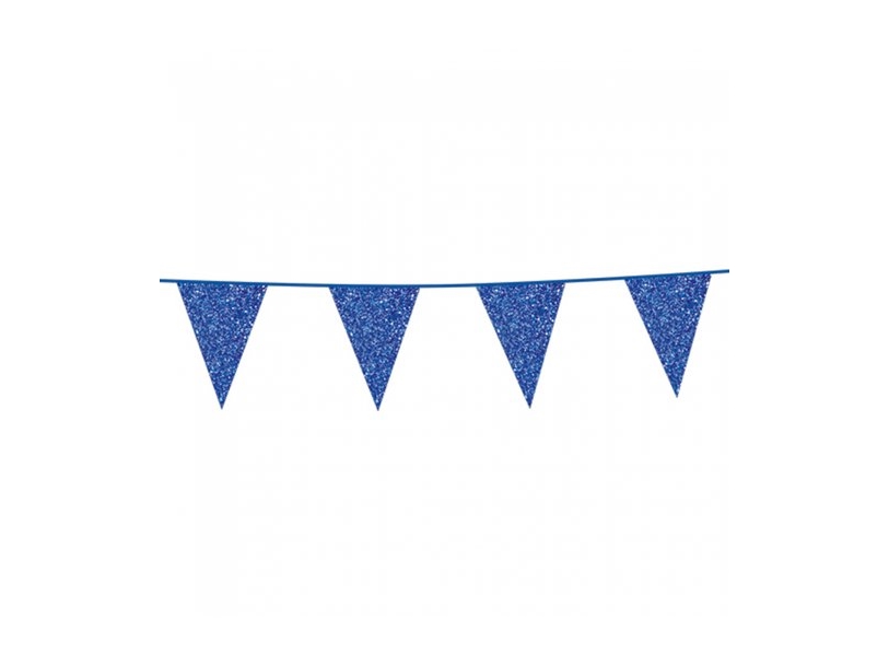 Blaue Wimpelgirlande Mit Glitter