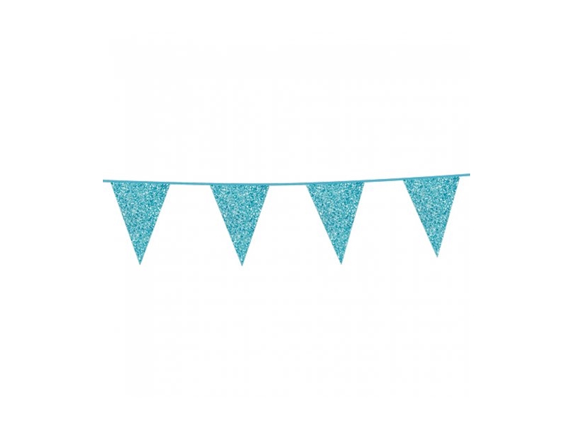 Babyblaue Wimpelgirlande Mit Glitzer