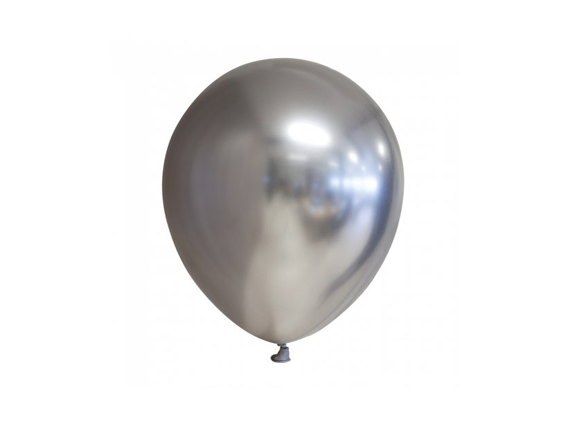 Spiegelsilberne Luftballons, 10 Stück