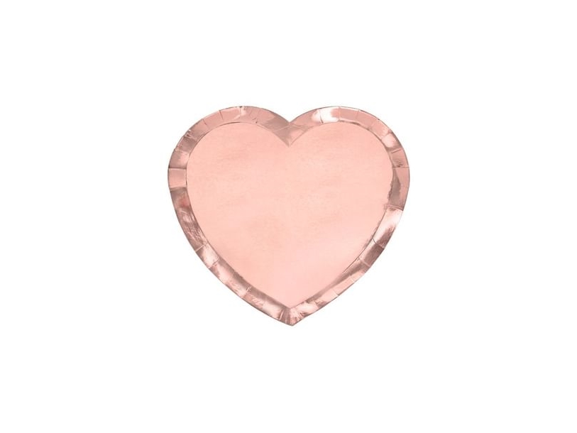 Pappteller Herz, Roségold