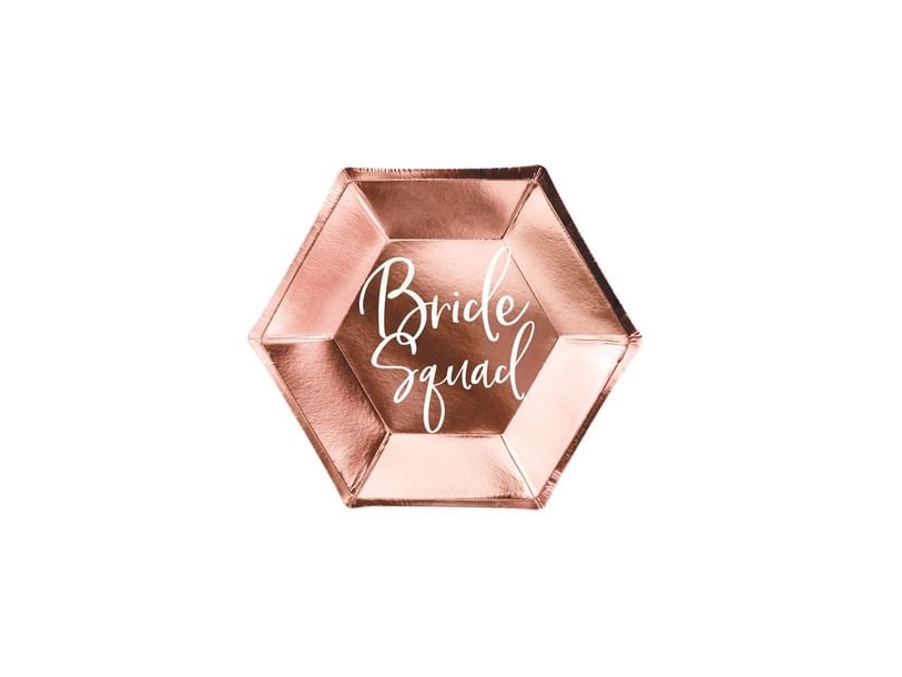 Partydeco Bride Squad, Teller, Sechseck, Papier, Roségold, Abbildung, 25 Stück(E)