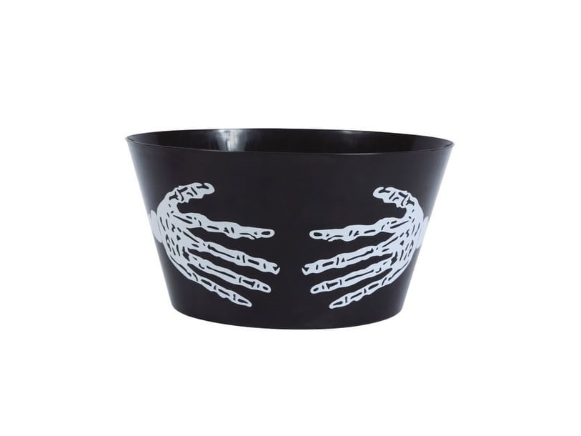 Schüssel Schwarz Mit Skelett-Hand