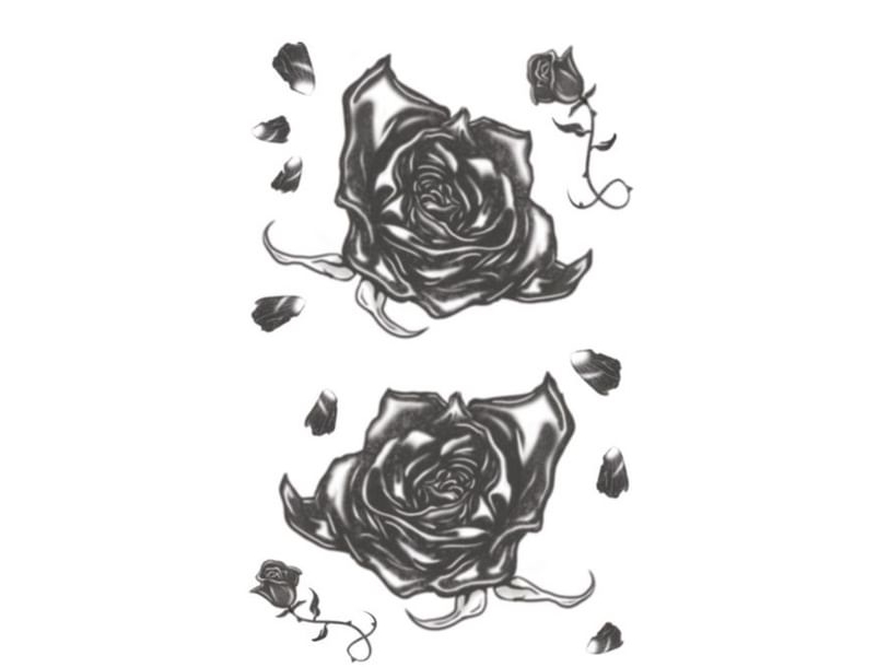 Goth Black Roses Tatovering