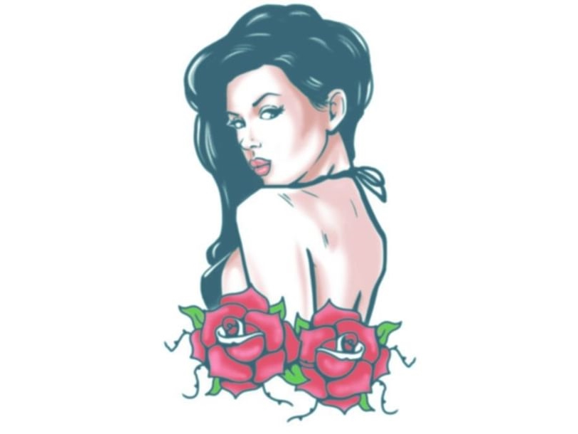 Tatovering Pin Up Rose