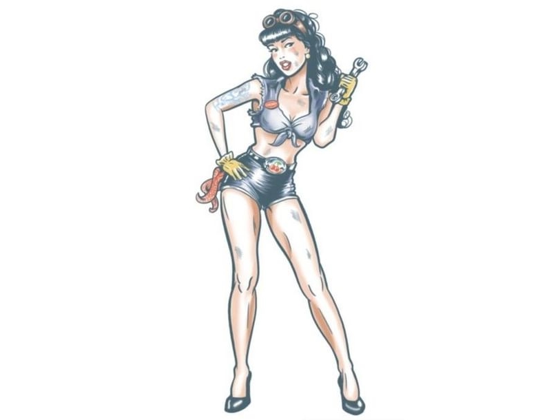 Mechanic Pin Up Tatovering