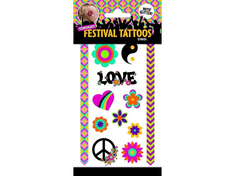 Glitzernde Festival-Tattoos