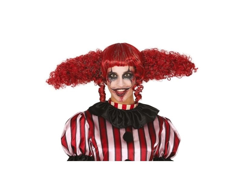 Rote Clownsperücke Mit Strähnen