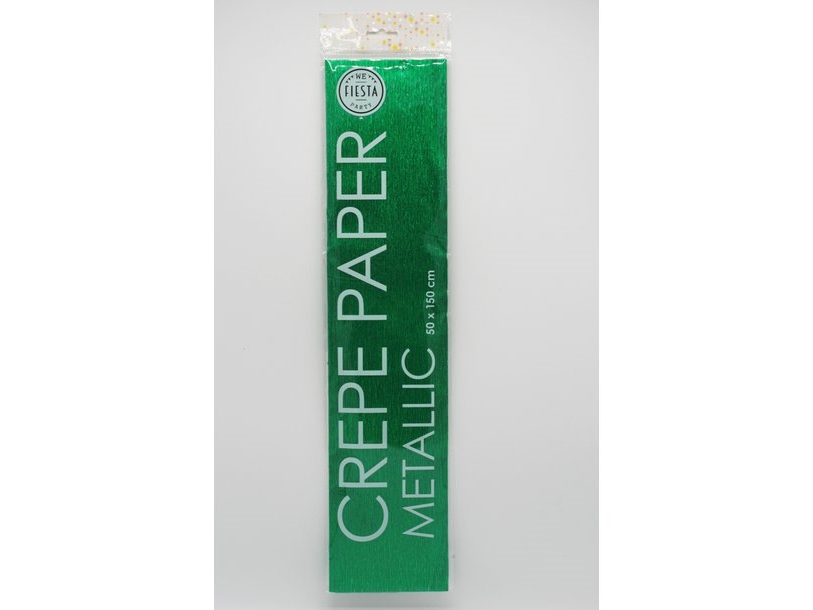 Crepe Papir, Metallic Grøn