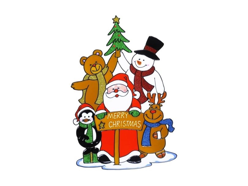 Santas Family Vinduesticker, 40Cm