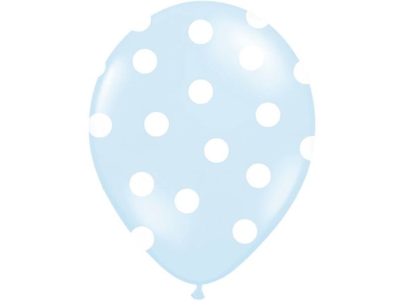 Hellblaue Ballons Mit Weißen Punkten