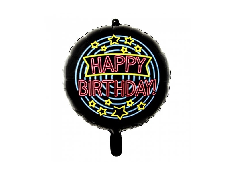 Folieballon Happy Birthday Neon
