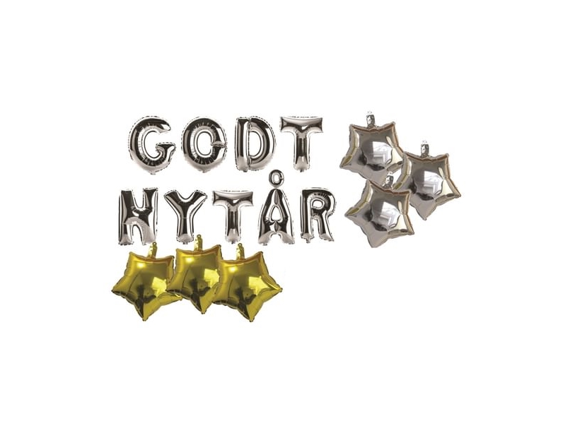 Godt Nytår Folie Ballon Sæt