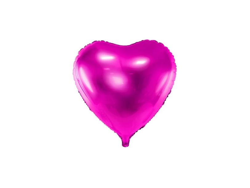 Folieballon Hjerte, Fuchsia