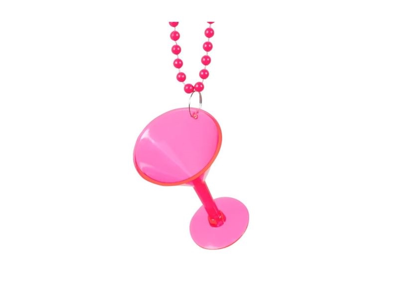 Cocktailglas In Kette Pink