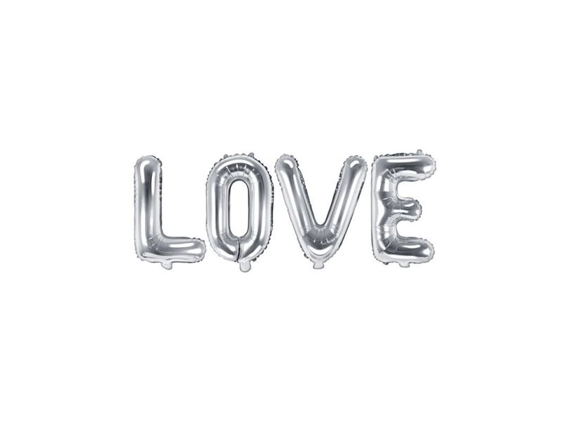 Foil Balloon Love Sølv