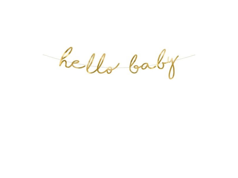 Partydeco Grl83-019M-Karton, Bunting Banner, Papier, Gold, Mottoparty, 180 Mm, 700 Mm