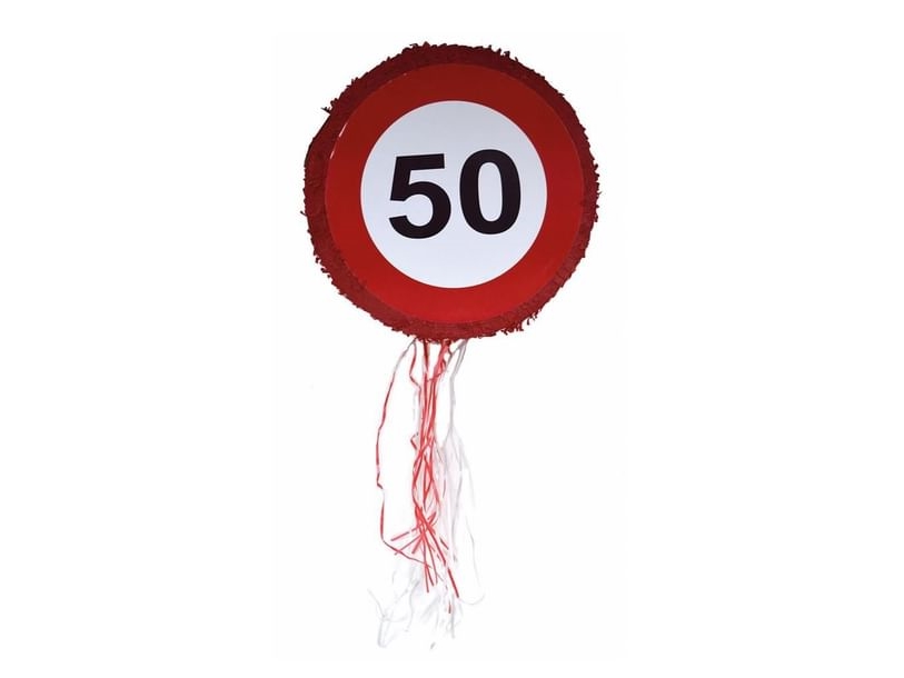Pinata-Verkehrsschild Ziehen 50