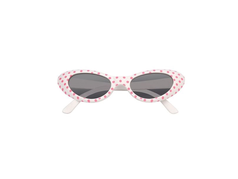 Weiße Brille Mit Rosa Tupfen