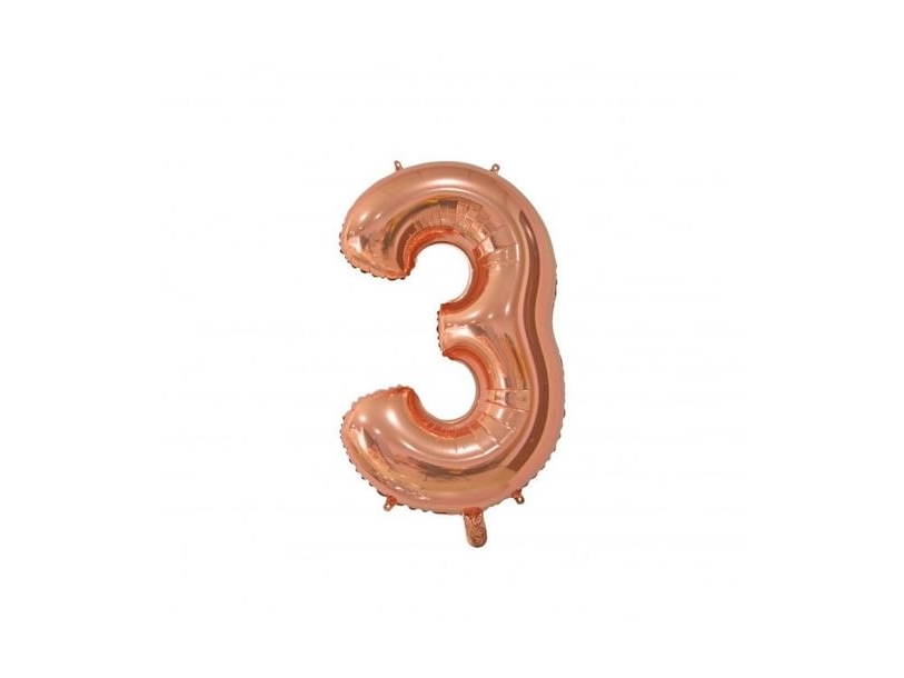 Rose-Gold-Zahlballons, 66 Cm