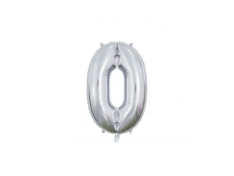 Folienballon 0 Silber 66 Cm