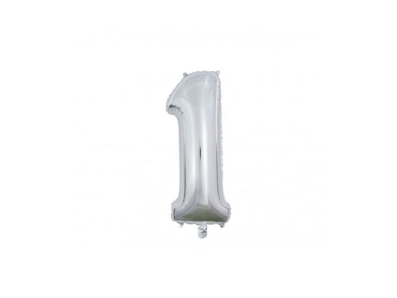 Folienballon 1 Silber 66 Cm