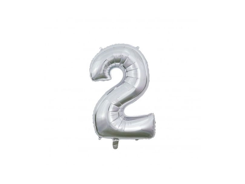 Folienballon 2 Silber 66 Cm
