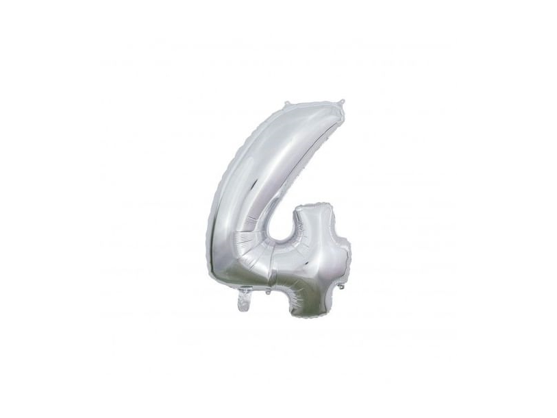 Folienballon 4 Silber 66 Cm