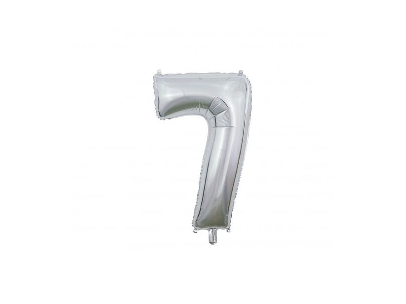 Folienballon 7 Silber 66 Cm