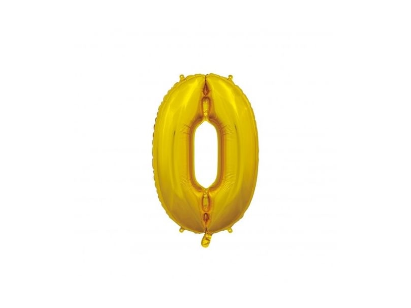 Folienballon 0 Gold 66 Cm