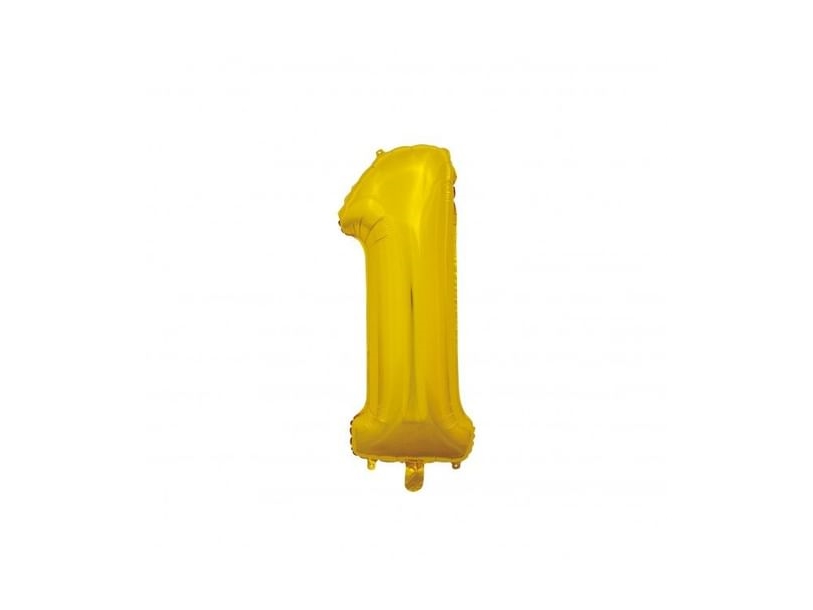 Folienballon 1 Gold 66 Cm