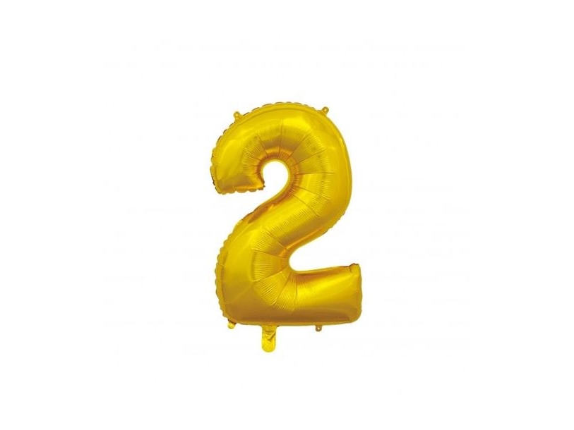 Folienballon 2 Gold 66 Cm