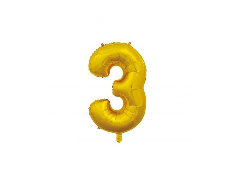 Folienballon 3 Gold 66 Cm