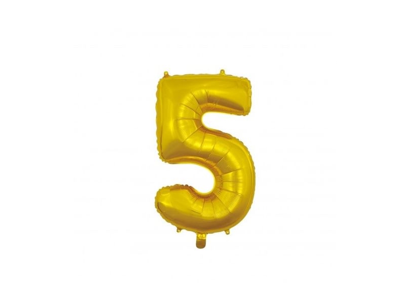 Folienballon 5 Gold 66 Cm