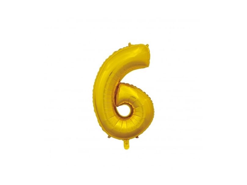 Folienballon 6 Gold 66 Cm