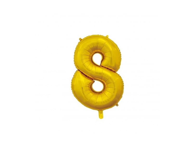 Folienballon 8 Gold 66 Cm