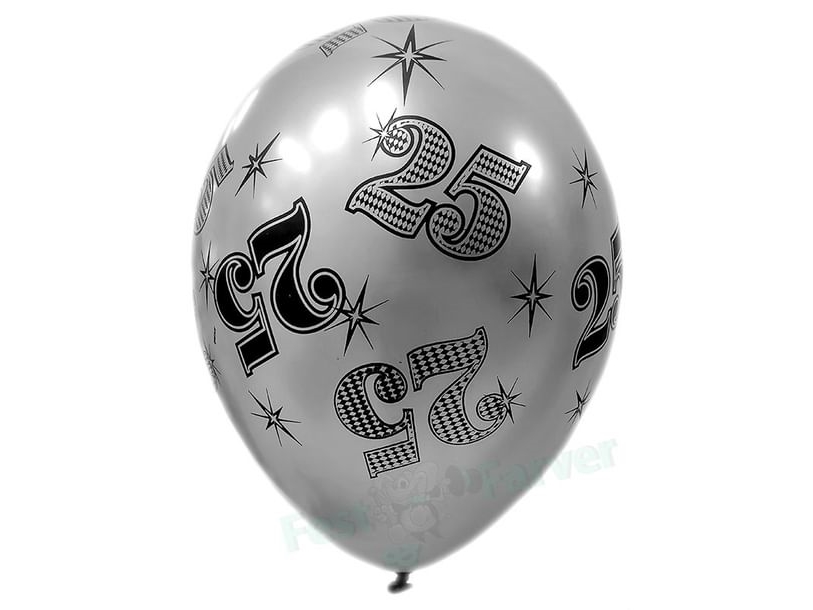 Luftballons 25 Silber